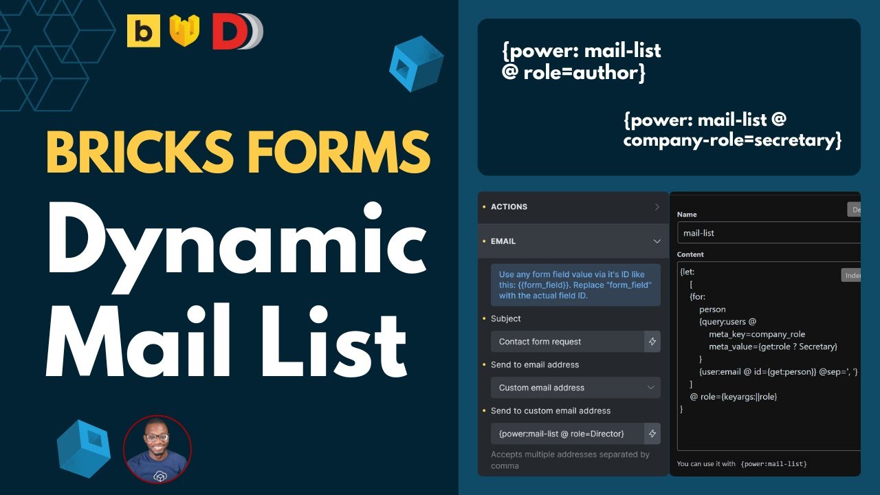 Dynamic Mail List: Bricks Form using Dynamic Shortcodes