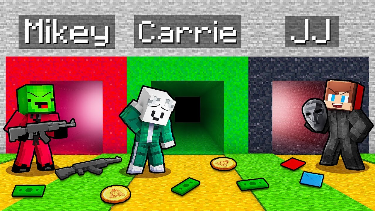 JJ vs Mikey vs Carrie: SQUID GAME 2 Tunnel Family Battle in Minecraft - Maizen