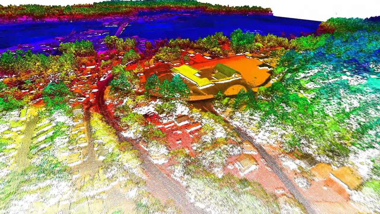 Aerial data animated fly through - data from Open Topography
