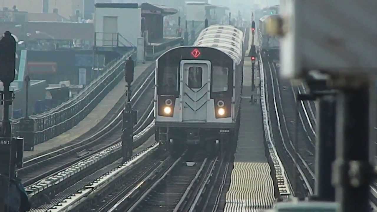 MTA New York City Subway Flushing-Main Street Bound R188 (7X) Express Train @ Junction Blvd