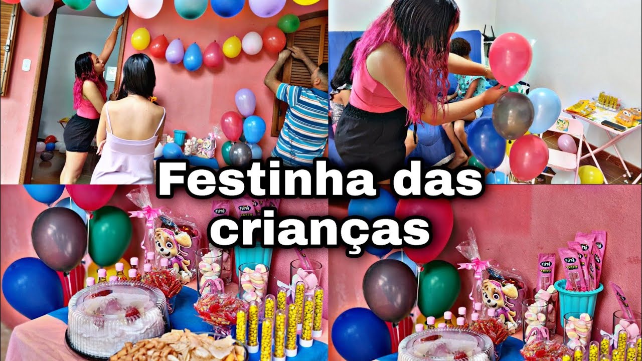 FIZ UMA FESTINHA PARA AS CRIANÇAS!!! BRINCADEIRAS BATATINHA FRITA 1 2 3 ROUND 6, DOCES E PIPOCA❤️