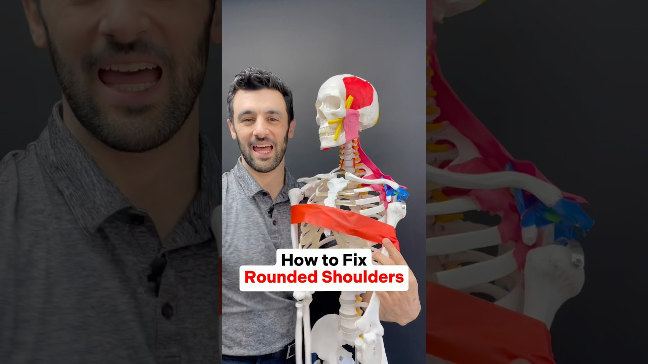 Part 1 - How to fix rounded shoulders. #posture #postureexercises #neckpain #tmj #headache #shoulder