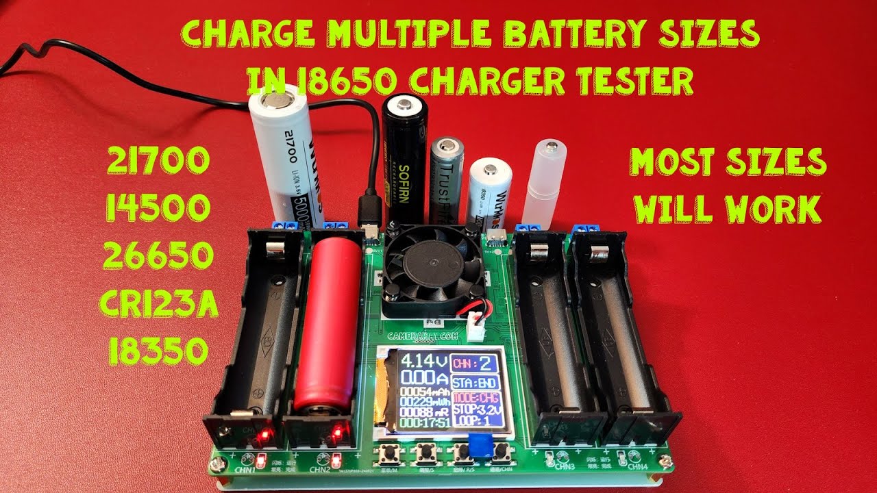Charge Different Sized Batteries With 18650 Lithium Charger Capacity Tester