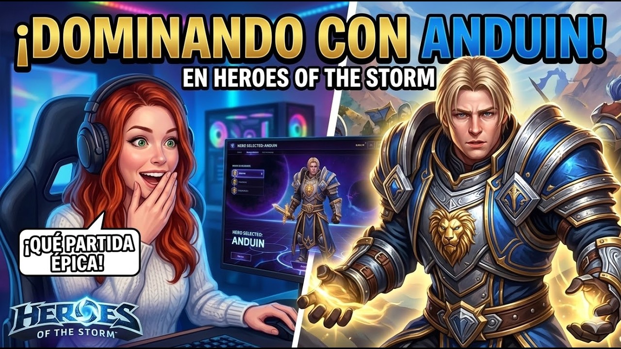 Anduin Gameplay 🛡️ Victoria en Estación Nuclear | Heroes of the Storm