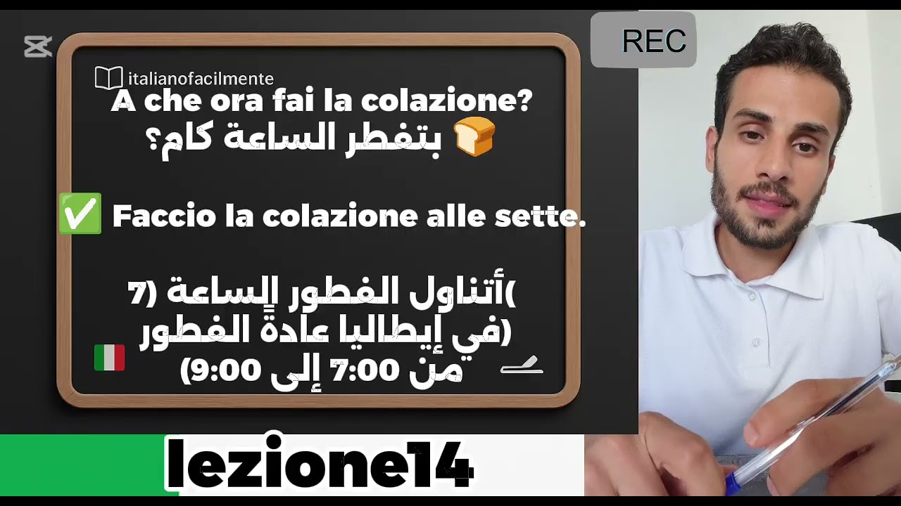 تعلم الايطاليه من الصفر فى 30 يوم الدرس الرابع عشر للمبتدئينLearn italian in 30 days  اسال عن الساعه