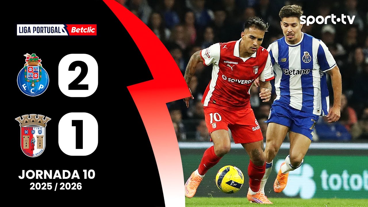 Resumo: FC Porto 2-1 Braga - Liga Portugal Betclic | sport tv