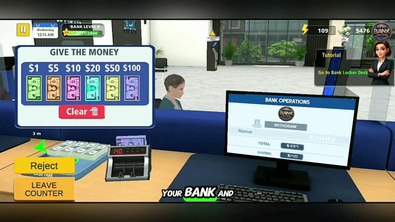 Bank Simulator Money Business: Real Cash Management Game!