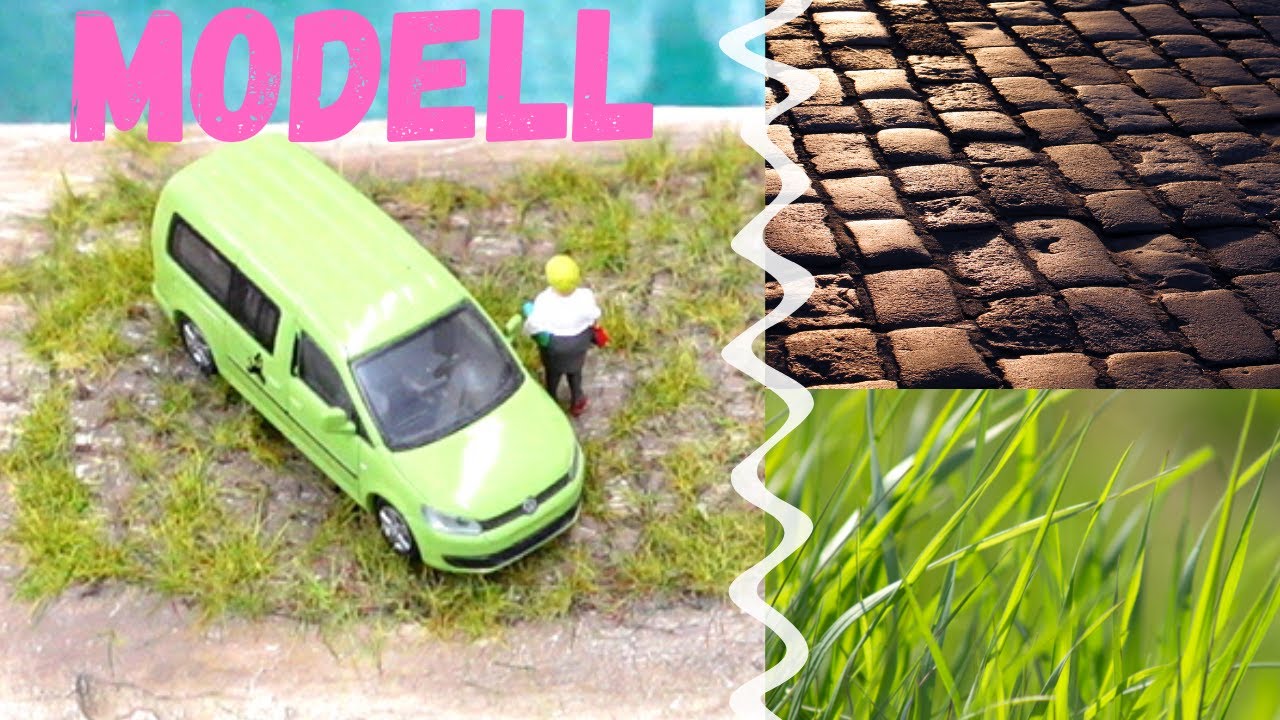 Modellbau-Parkplatz einfach gemacht: Pflastersteine mit Grasbewuchs! ( Tutorial )