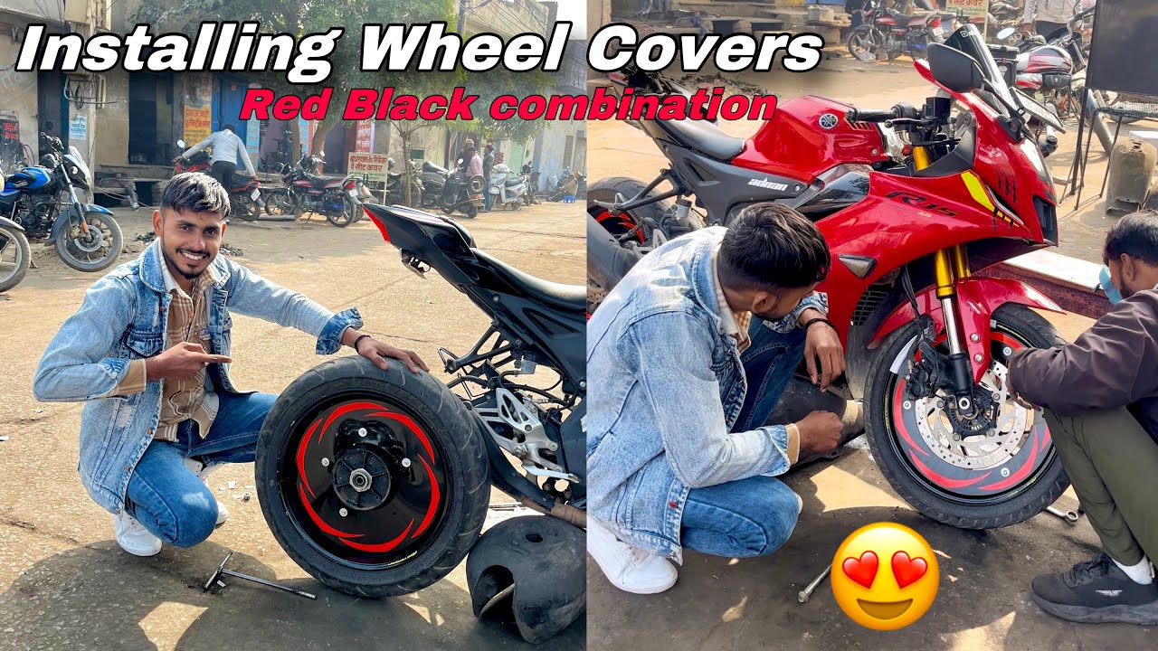 Installing Wheel cover On R15 V4🥰 || Total cost || Xrajblogger #mt15 #tranding #viral #mt15modified