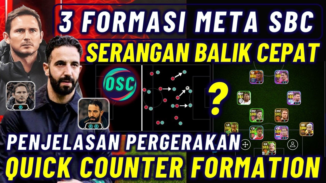 PENJELASAN LENGKAP QUICK COUNTER !! 3 FORMASI META SERANGAN BALIK CEPAT EFOOTBALL 2025 MOBILE