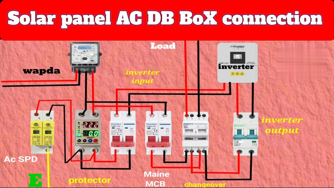 AC DB BoX wiring diagram for solar panel/ac DB BoX connection for solar system. Ac DB BoX wiring 