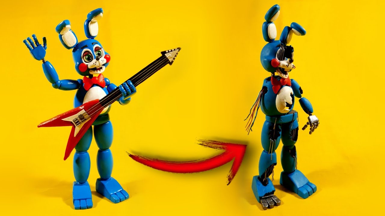 WITHERED TOY BONNIE😱😱(FNAF FAN MADE) PLASTILINA✔✔✔ PORCELANA✔✔ POLYMER CLAY✔