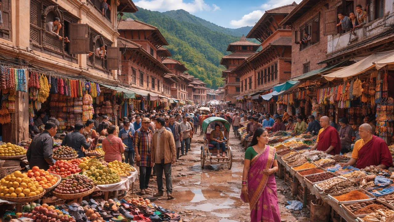 4K Nepal City Lifestyle - A Day Walking in Kathmandu