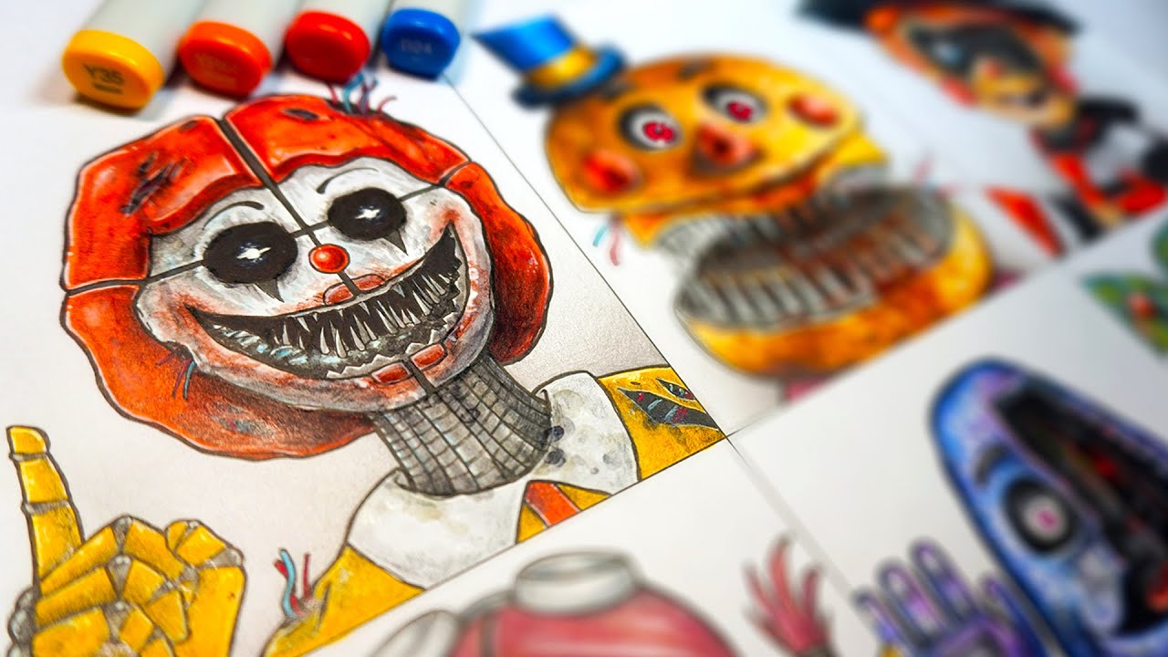 Drawing McDonald's Characters as SCARY FNAF MONSTERS 🤡 (Five Nights at Freddy's)
