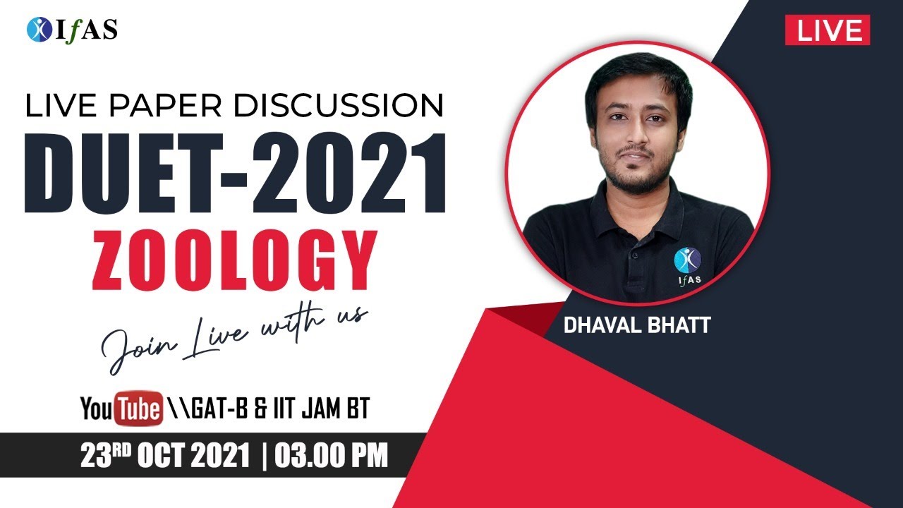 DUET 2021 | Zoology Live Paper Discussion with Dhaval Sir | IFAS