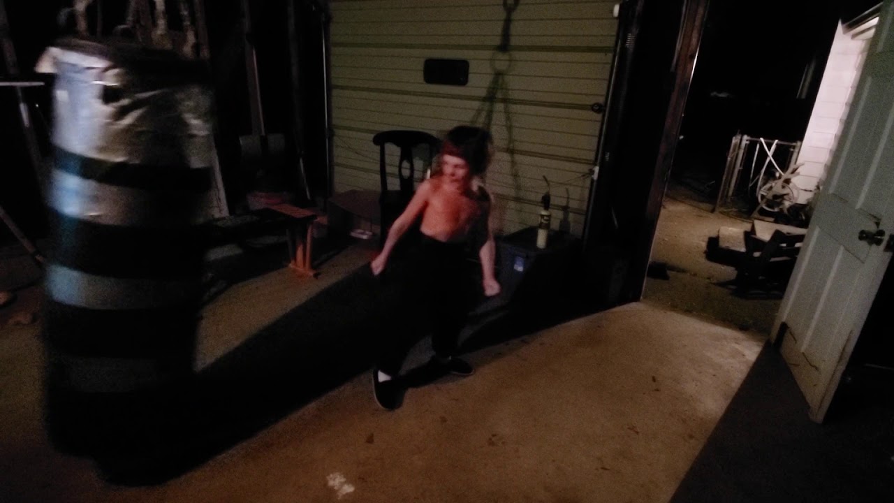 Elijah practicing his hop skip sidekick...
