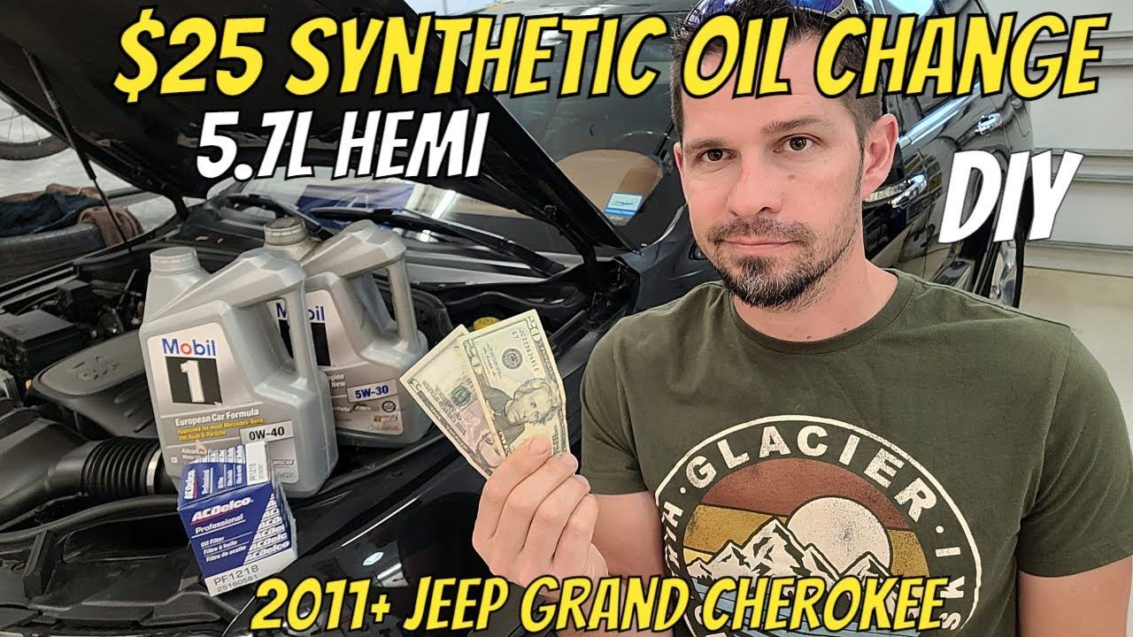DIY $25 Synthetic oil change for WK2 Jeep Grand Cherokee 5.7 Hemi PLUS SERVICE RESET