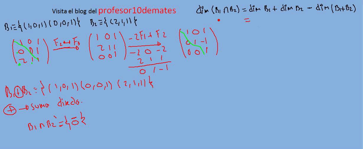 subespacios vectoriales suma e intersección 6
