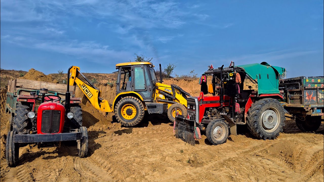 Jcb  Tractor power test review Mahindra Xp Plus stuck in mud compost jhon deere 5105 swaraj 755 fe 
