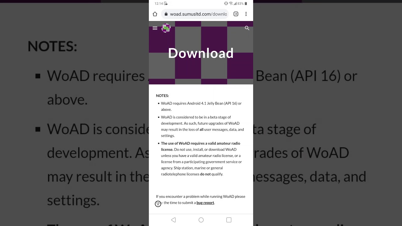 Winlink over AnDroid