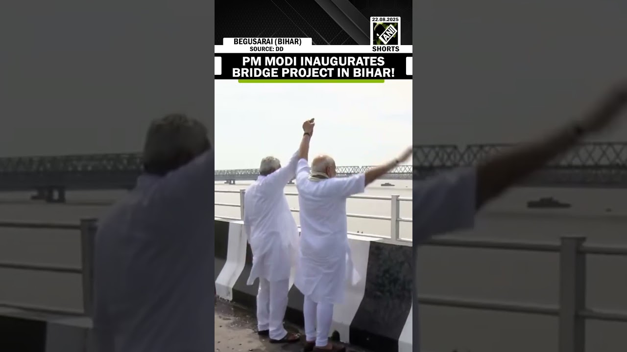 PM Modi inaugurates 6-Lane bridge project in Bihar&rsquo;s Begusarai, greets with Public