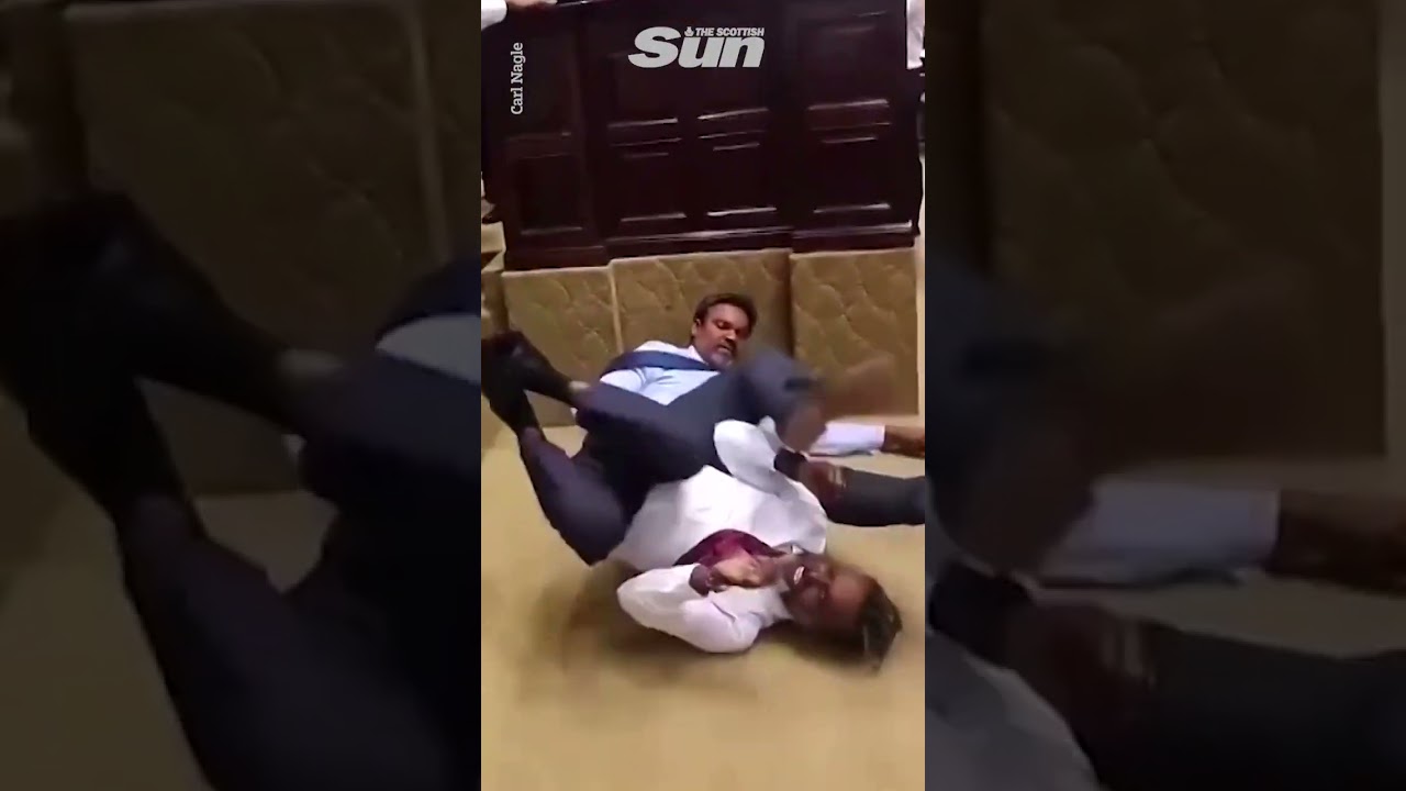 Mad moment politicians fight in Maldives parliament