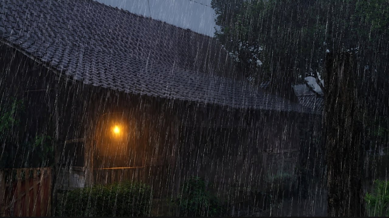 Village House in Heavy Rain 🌧️ | Peaceful Rain Sounds for Deep Sleep