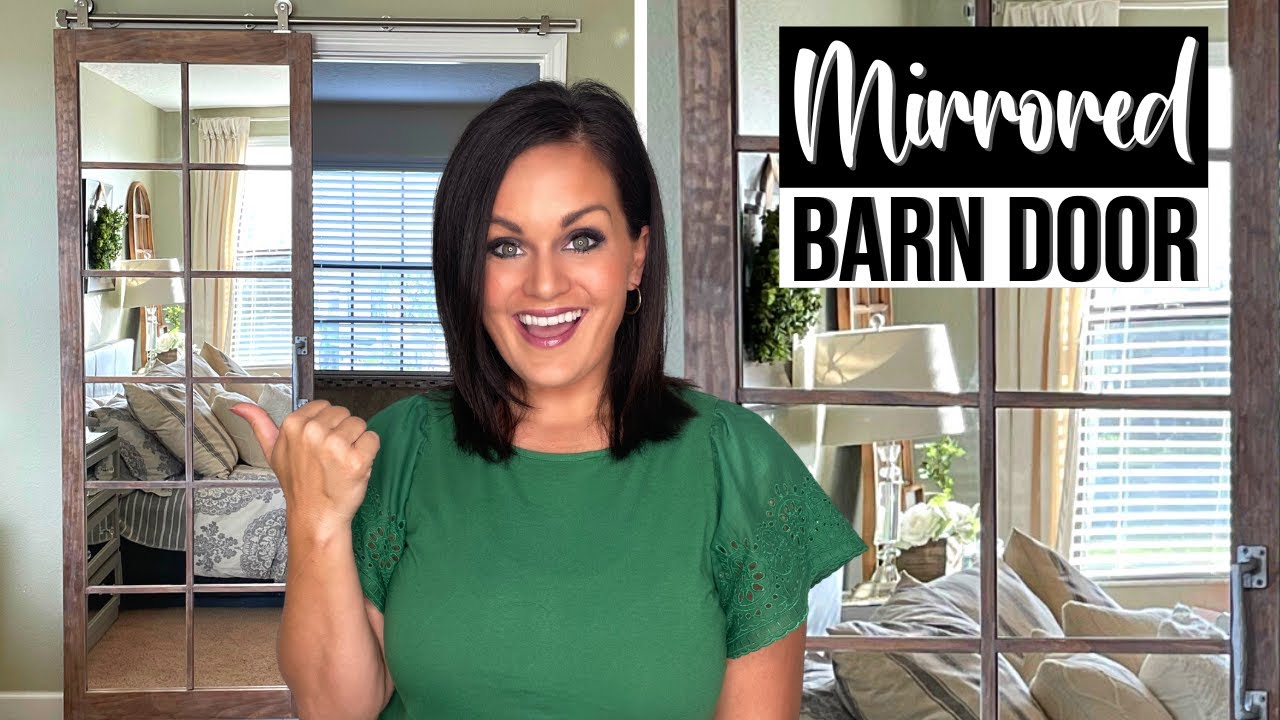 ⭐ You Can DIY This Amazing Industrial Mirror Barn Door!
