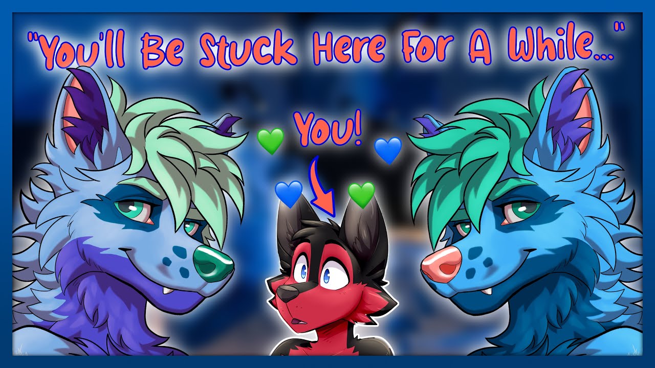 [Furry ASMR] Stuck Between Two Boys! 💙💚 [M4M] [Poly Friendly] [Rain Sounds]