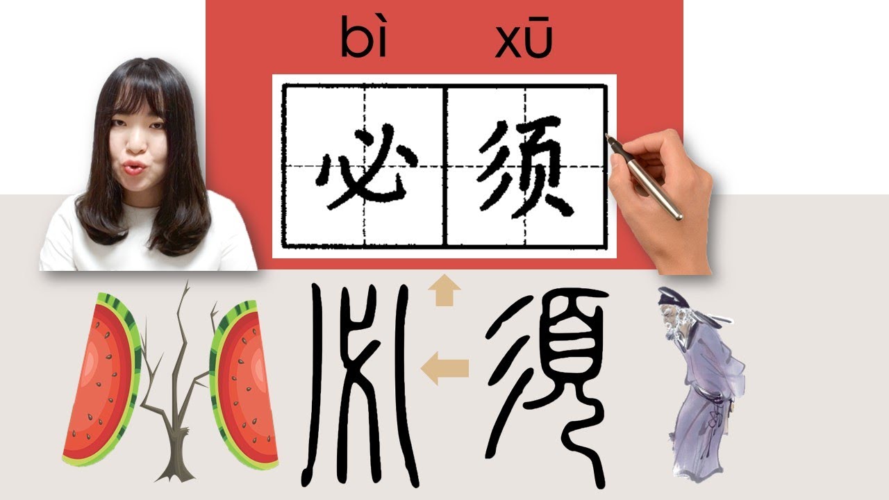 【NEW HSK3】_#hsk3 _必须/ 必須/bixu/(must) How to Pronounce/Say/Write Chinese Vocabulary/Character/Radical