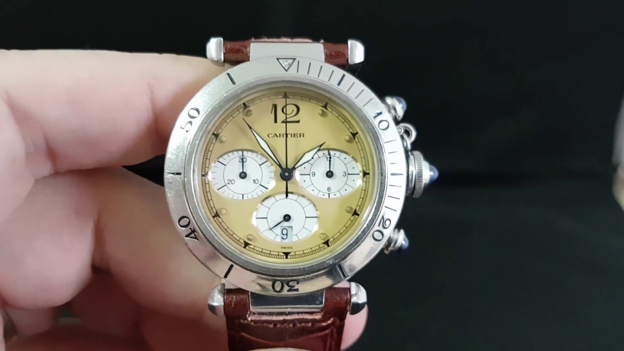 c1996 Cartier Pasha Chronograph vintage watch with box
