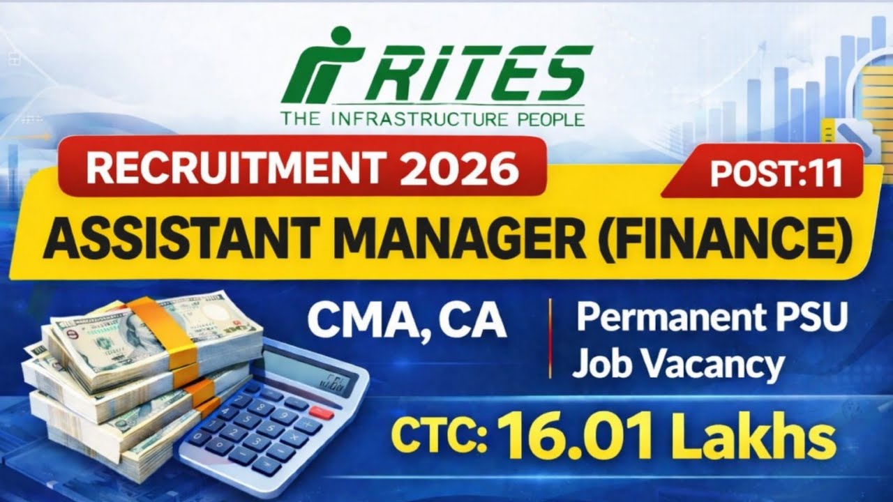 RITES LIMITED/CA/ CMA/ ASSISTANT MANAGER /FINANCE /SYLLABUS/ PREVIOUS YEAR QUESTION PAPER/EXAM DATE/