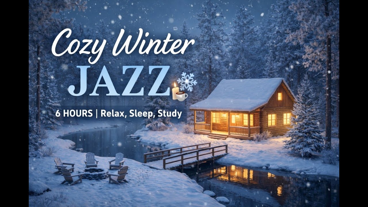 6 Hours of Cozy Winter Jazz ❄️ Warm Fireplace Vibes | Relaxing Jazz Music for Sleep, Study & Chill