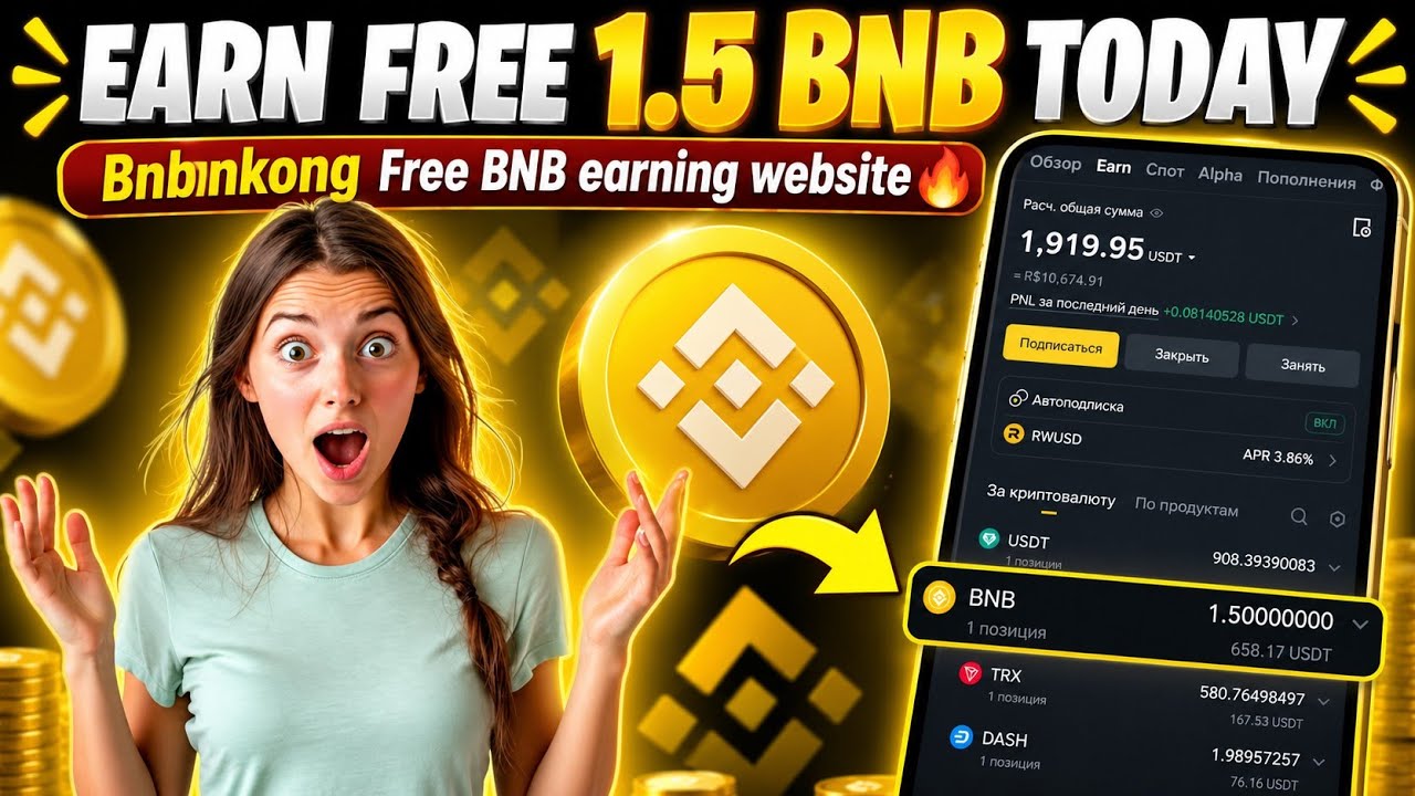 Earn Free BNB Daily Without Investment!🚀 New Bnbnkong free BNB Earning Platform