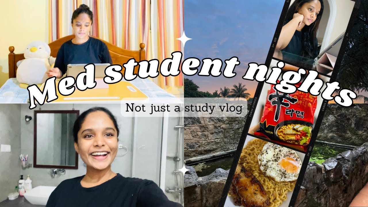 Med student nights 🌙👩🏻‍⚕️| Not just a study vlog 📚 | Yummy Ramen 🍜|Rainy day 🌧️🍃