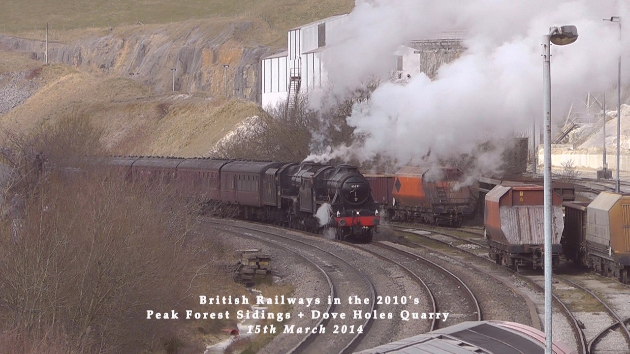BR in the 2010s Peak Forest Sidings + Dove Holes Quarry with The Buxton Express on 15th March 2014