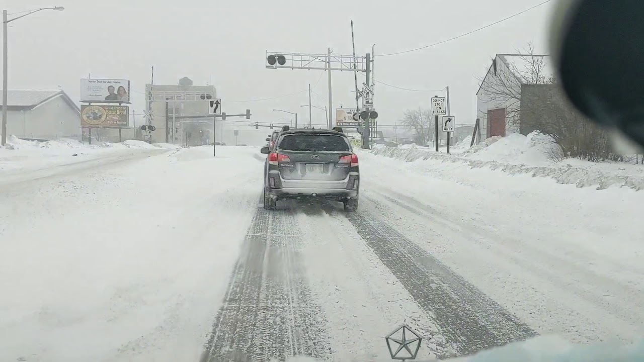 Winter driving Duluth MN polar vortex Blatnik Bridge winter blizzard ASMR