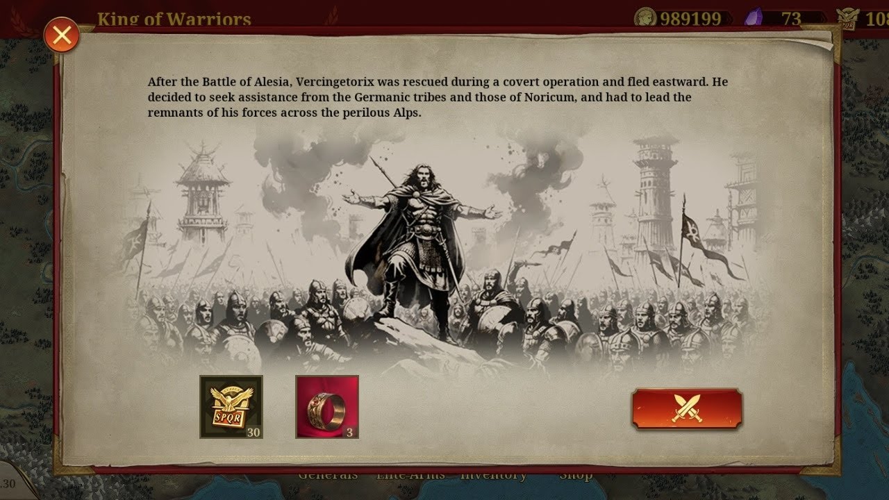 Great Conqueror Rome: Rise of Monarchs: Triumphator: King of Warriors: Vercingetorix V4
