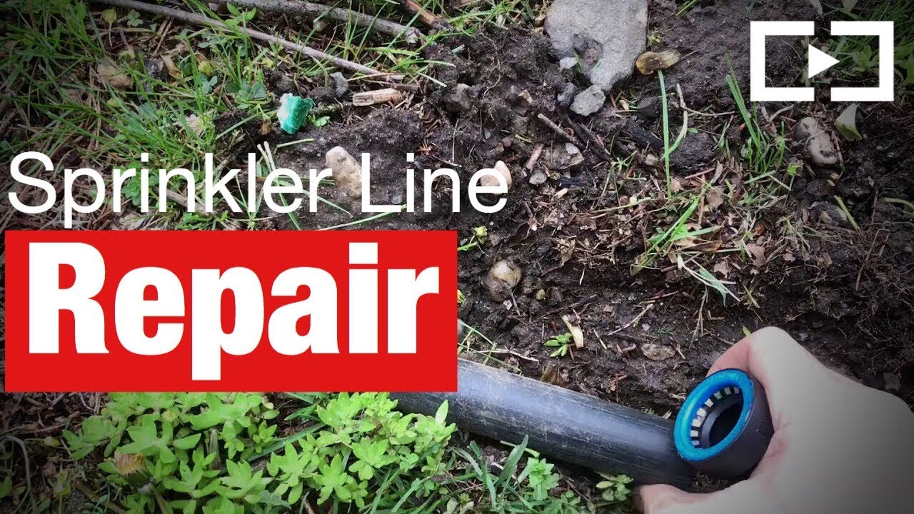 Repairing irrigation line leak with push to connect couplings