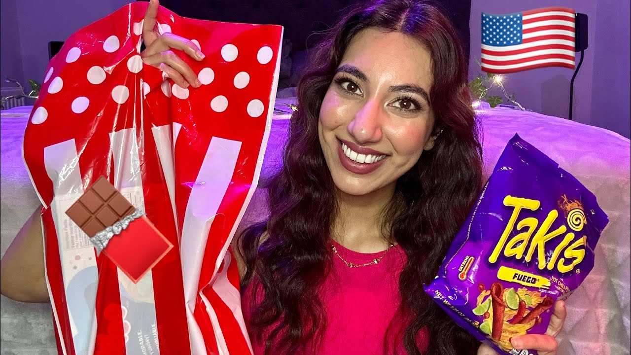 ASMR Trying American Snacks 🇺🇸- ​@tinglyasmrr Favourites(collab) 4K