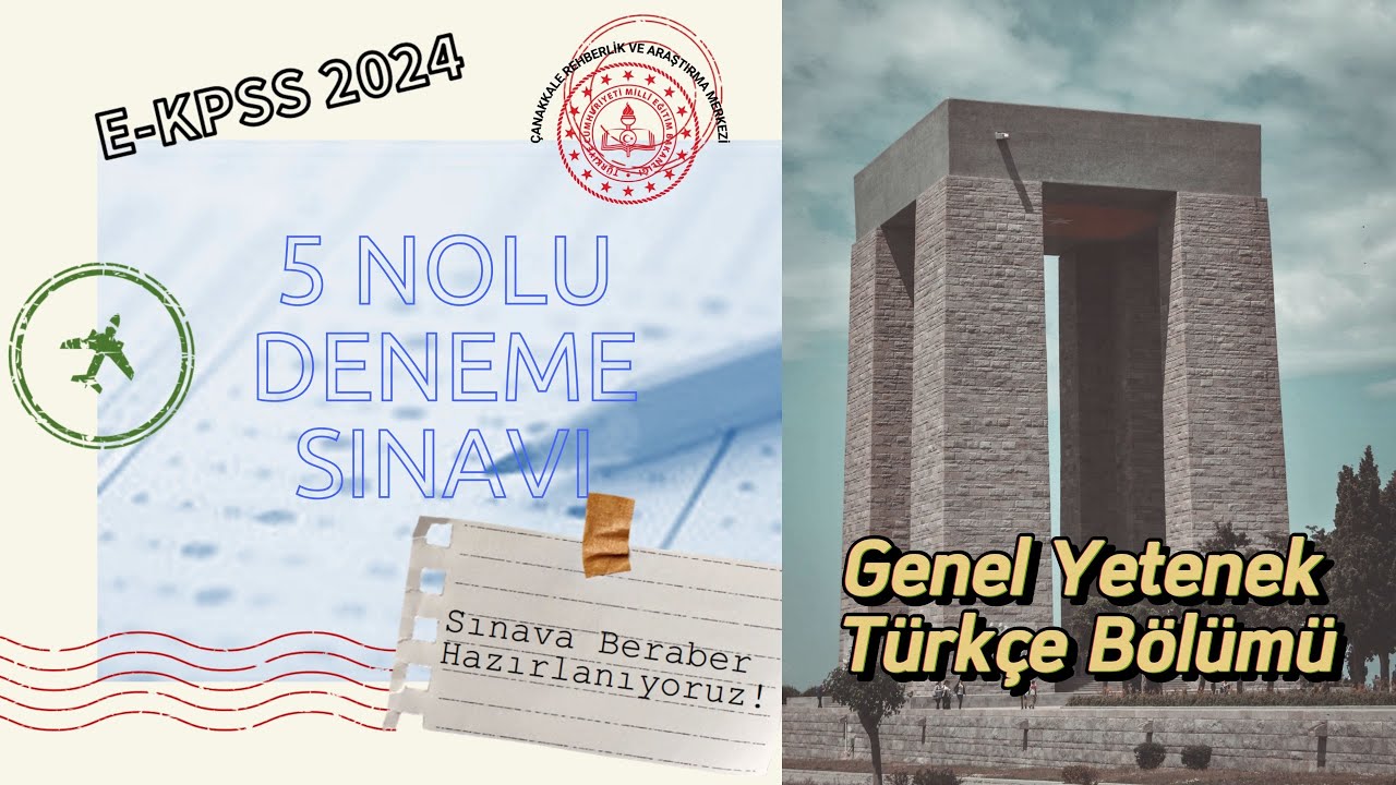 5 Nolu EKPSS Deneme Sınavı Genel Yetenek Türkçe Bölümü