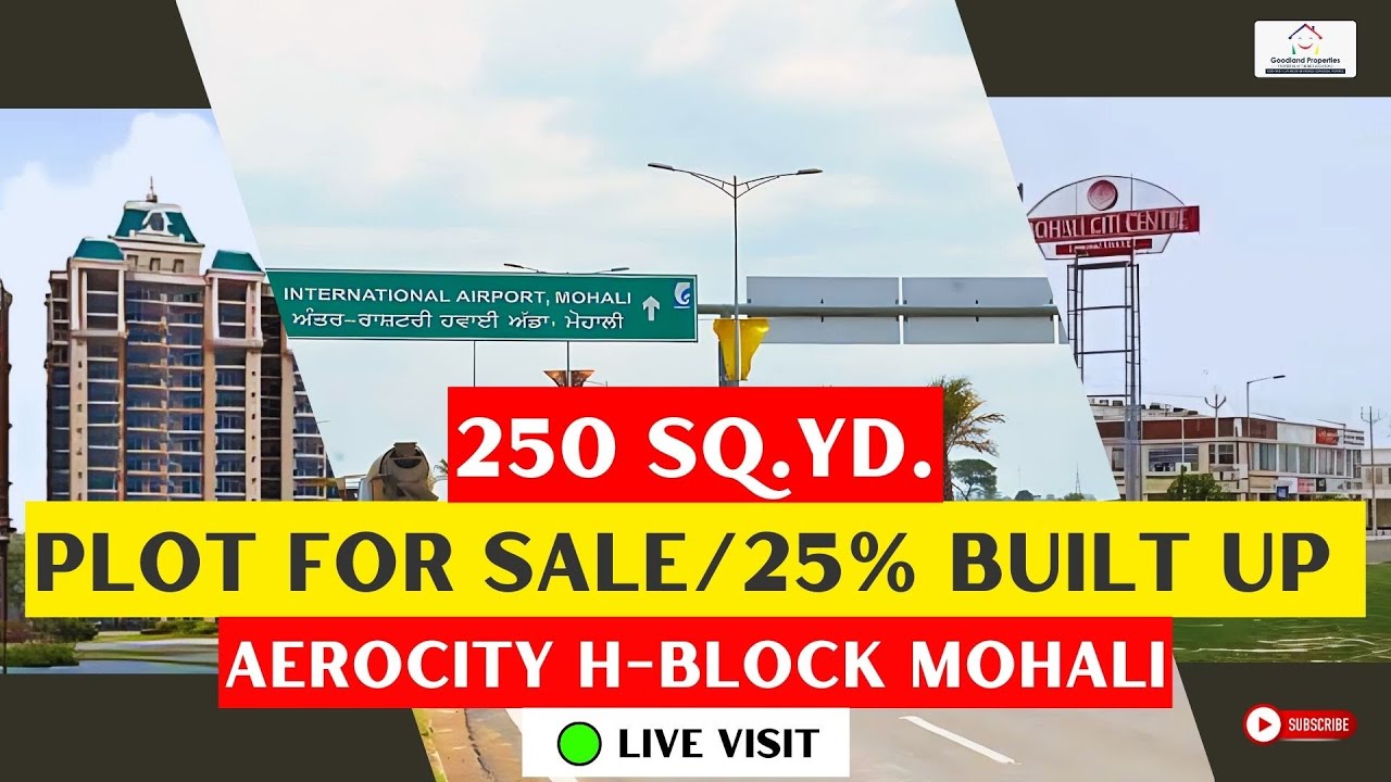 250 GAJ (Sq. Yd.) 25% BUILT-UP PLOT FOR SALE IN AEROCITY H BLOCK MOHALI