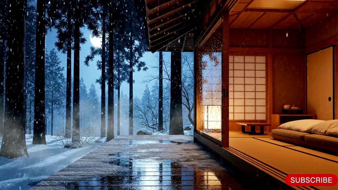 NO ADS  ❄️ Japanese Rain Cabin Ambience | no music rain only for deep sleep