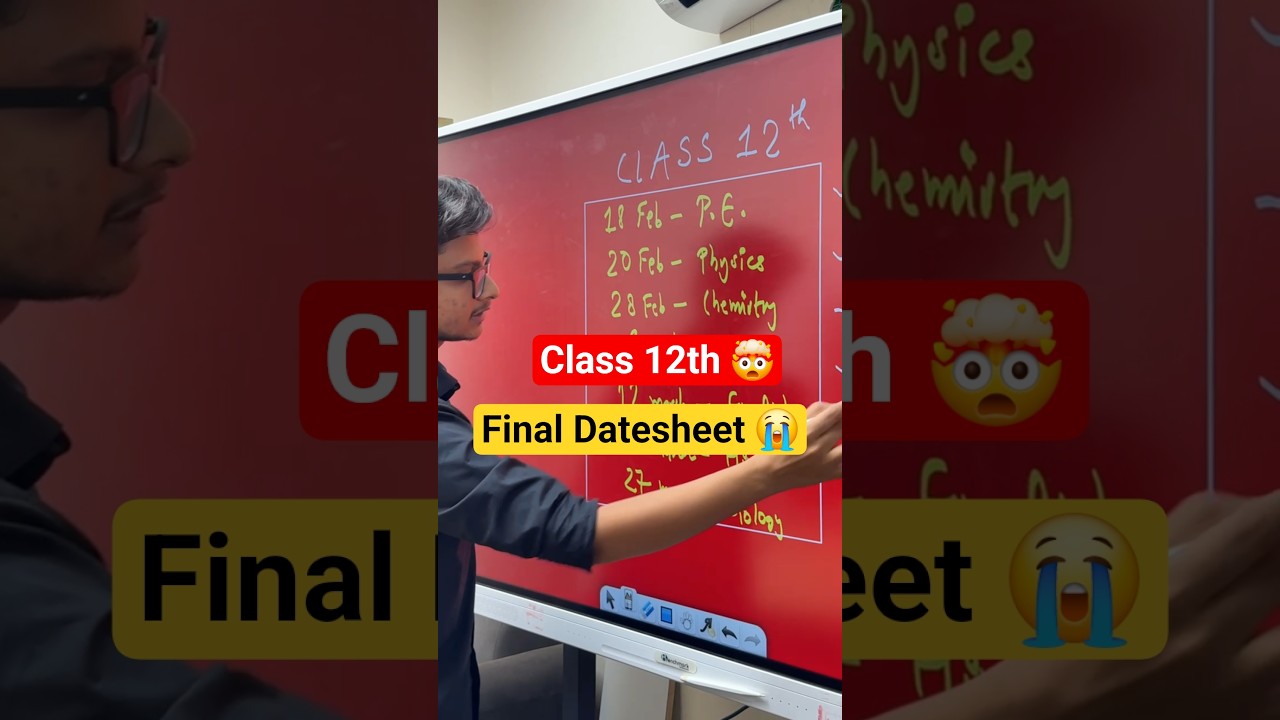 Class 12th Final Datesheet 🤯 #cbse #Datesheet #class12th