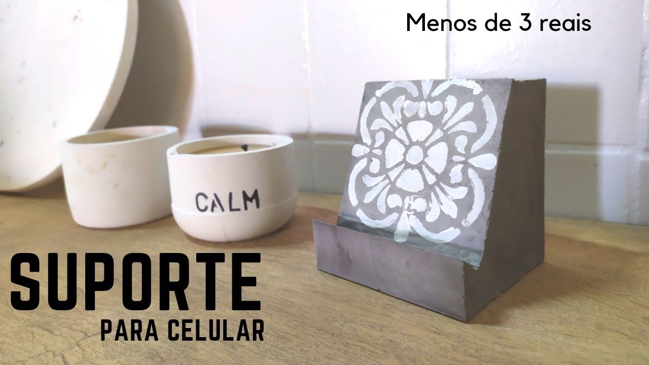 DIY SUPORTE PARA CELULAR DE GESSO ,menos de 3 reais