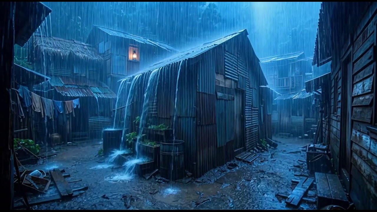 Heavy Night Rain 💤 Fall Asleep Instantly And Stay Asleep
