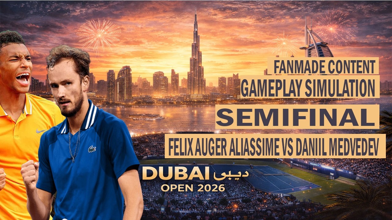 Dubai Open | Felix Auger-Aliassime   vs Daniil Medvedev    | [27 FEB 2026] | Gameplay Simulation