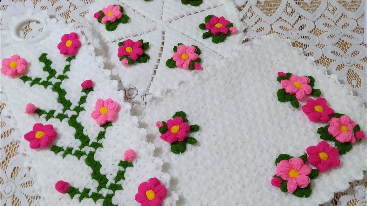 Puf çiçekli lif yapımı 💮🌺