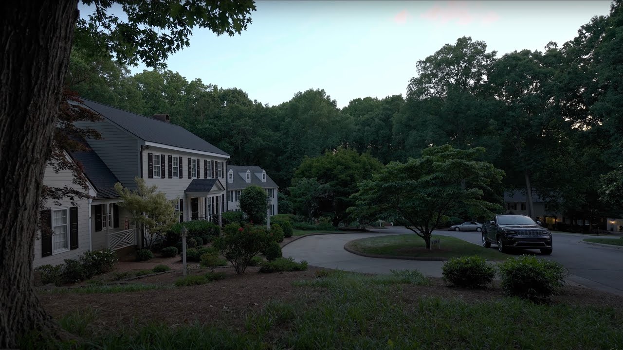 Sunset Walk Through American Neighborhood | Nature Sounds for Sleep and Study