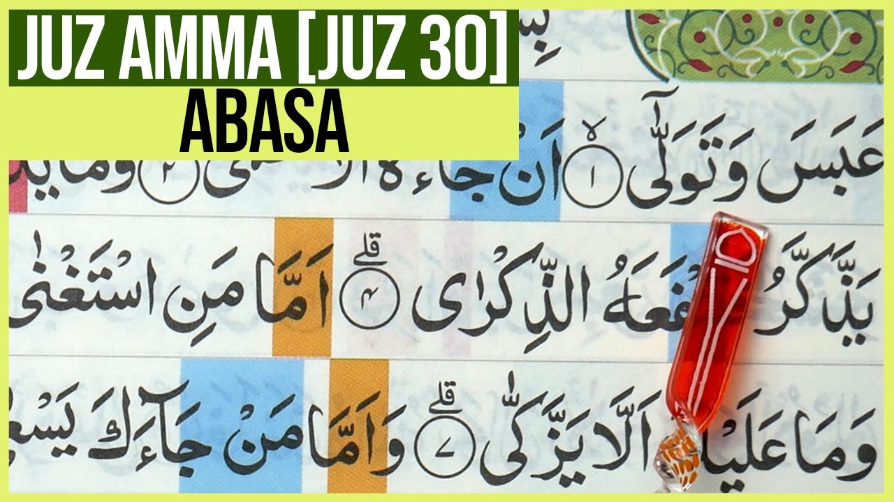 BELAJAR MENGAJI QURAN SURAH ABASA AYAT 1-42  [JUZ AMMA] PELAN DAN TARTIL #PART 585